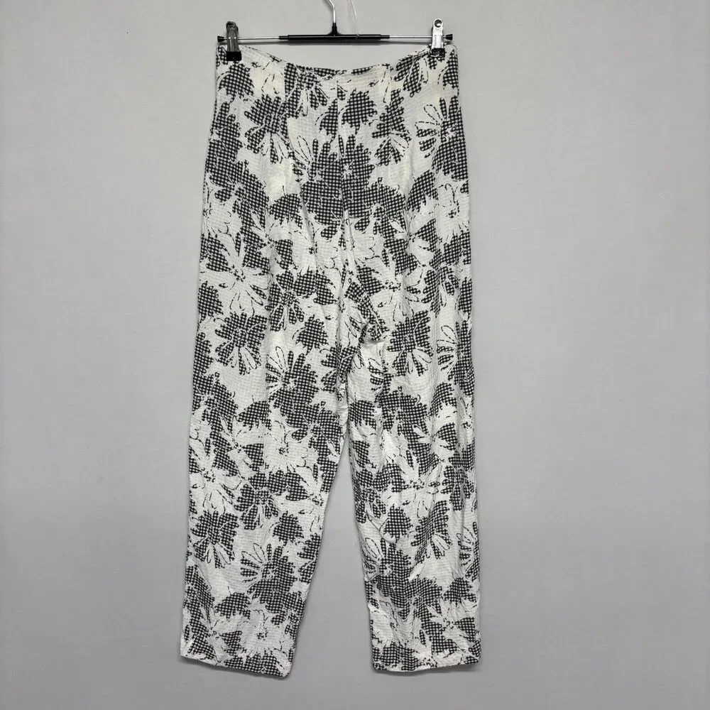 Free People Pull On Wide Leg Pants Size US 8 UK 12 Floral Polyester D126 -8